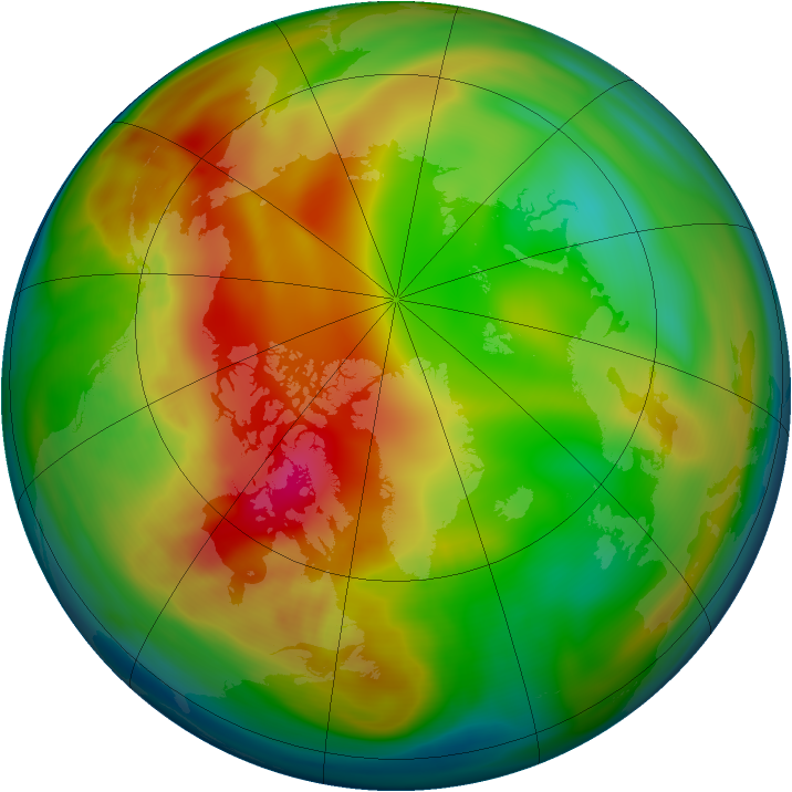 Arctic ozone map for 27 January 2007